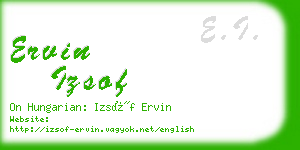 ervin izsof business card